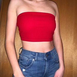 Red tube top
